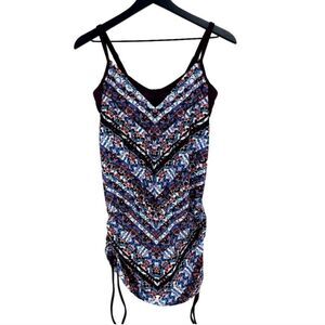 Athleta | Marrakesh Side Ruching Tankini Bikini Top Long Purple Blue | 34 B/C